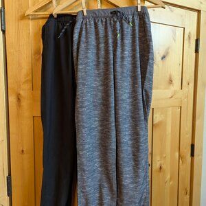 Boys Lands End Pants size 10-12 one heather gray, one black.  Athletic style